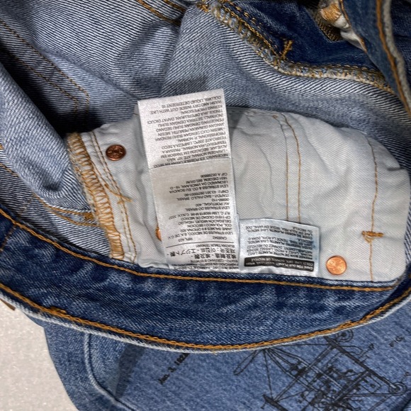 Levi's 501 Men's 29x34 Jeans Jaden Smith Collaboration Screen Print Blue Denim - Picture 12 of 12